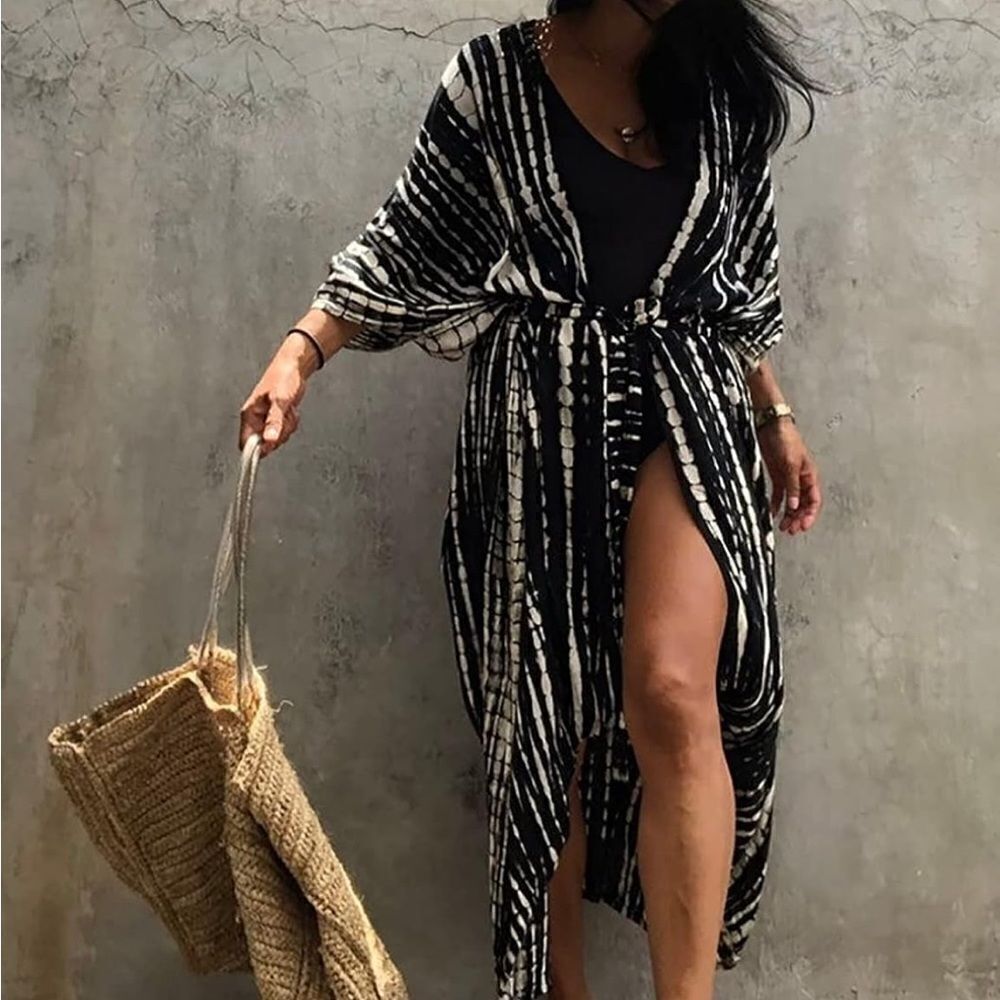 Maxi Kimono Swim Cover up Dress